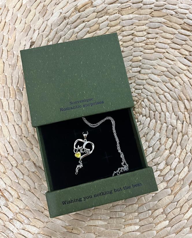 Souvenique Personailzed Name Necklace With 1-10 Baby Feet Pendans Jewerly Gifts for Her