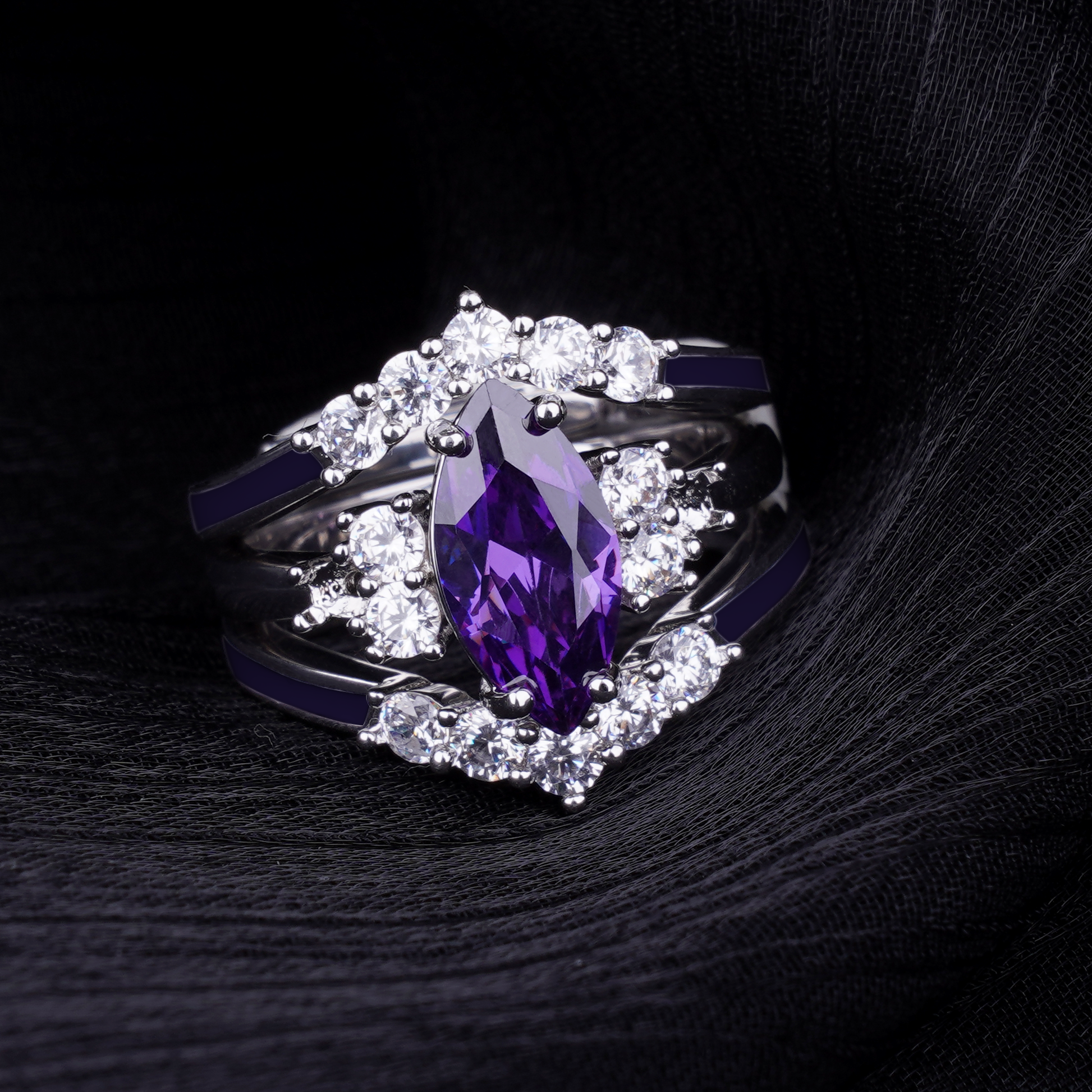 Gift for February Born - Sterling Silver Amethyst Birthstone Ring