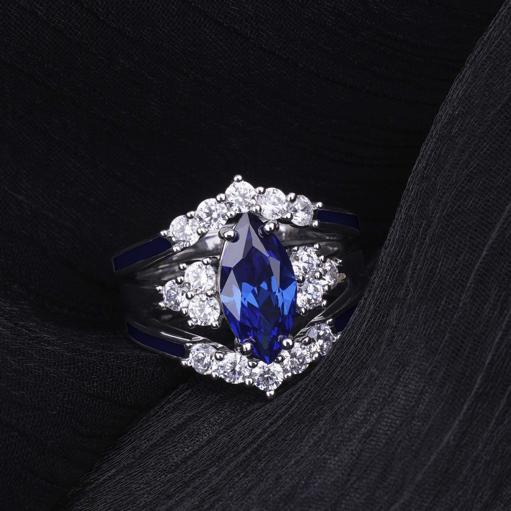Gift for September Born - Sterling Silver Sapphire Birthstone Ring