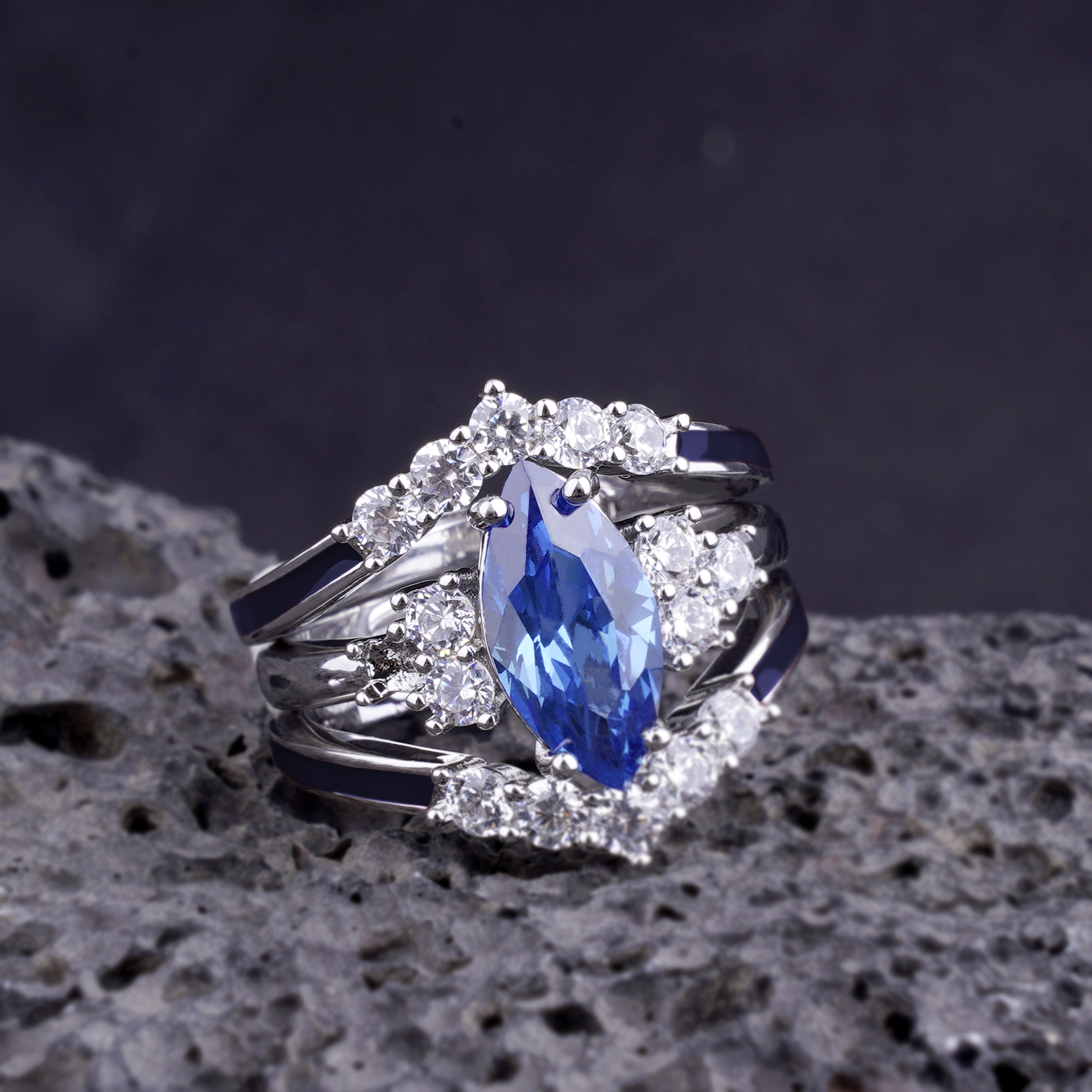 Gift for November Born - Sterling Silver Topaz Birthstone Ring