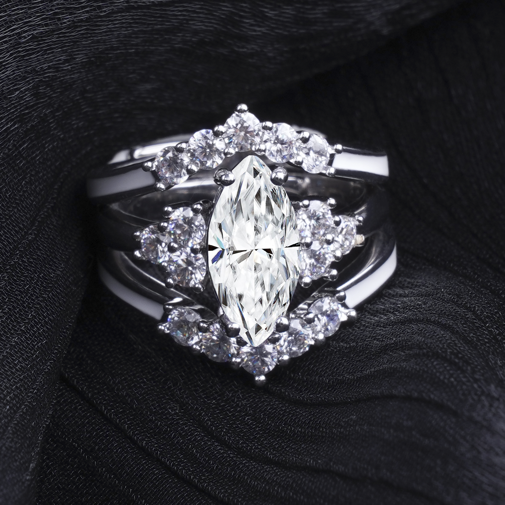 Gift for April Born - Sterling Silver Moissanite Birthstone Ring