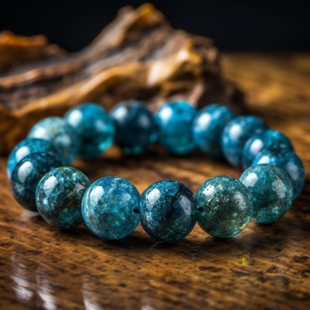 Blue Apatite Bracelet - Wisdom, Loyalty, Meditation