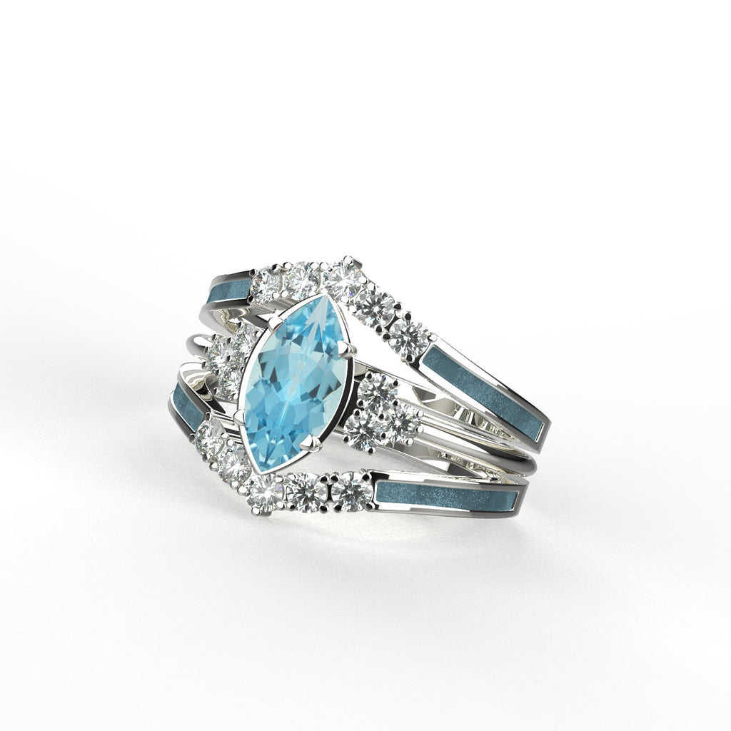 Gift for March Born - Sterling Silver Aquamarine Birthstone Ring