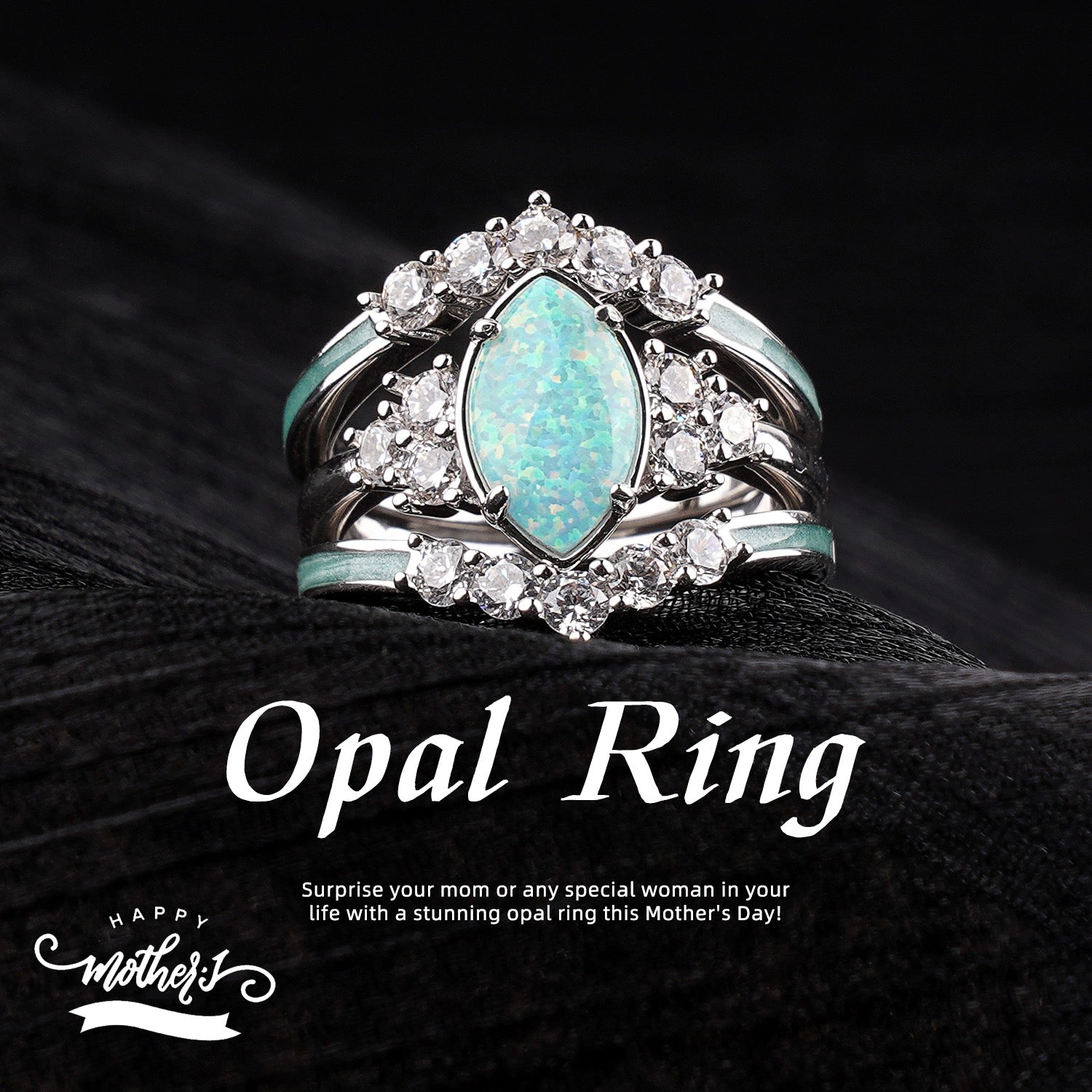 Mother's day special “Selfless Love” Sterling Silver Opal Ring