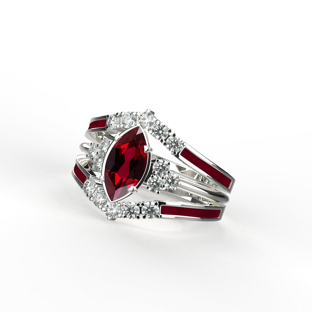 Gift for January Born - Sterling Silver Garnet Birthstone Ring