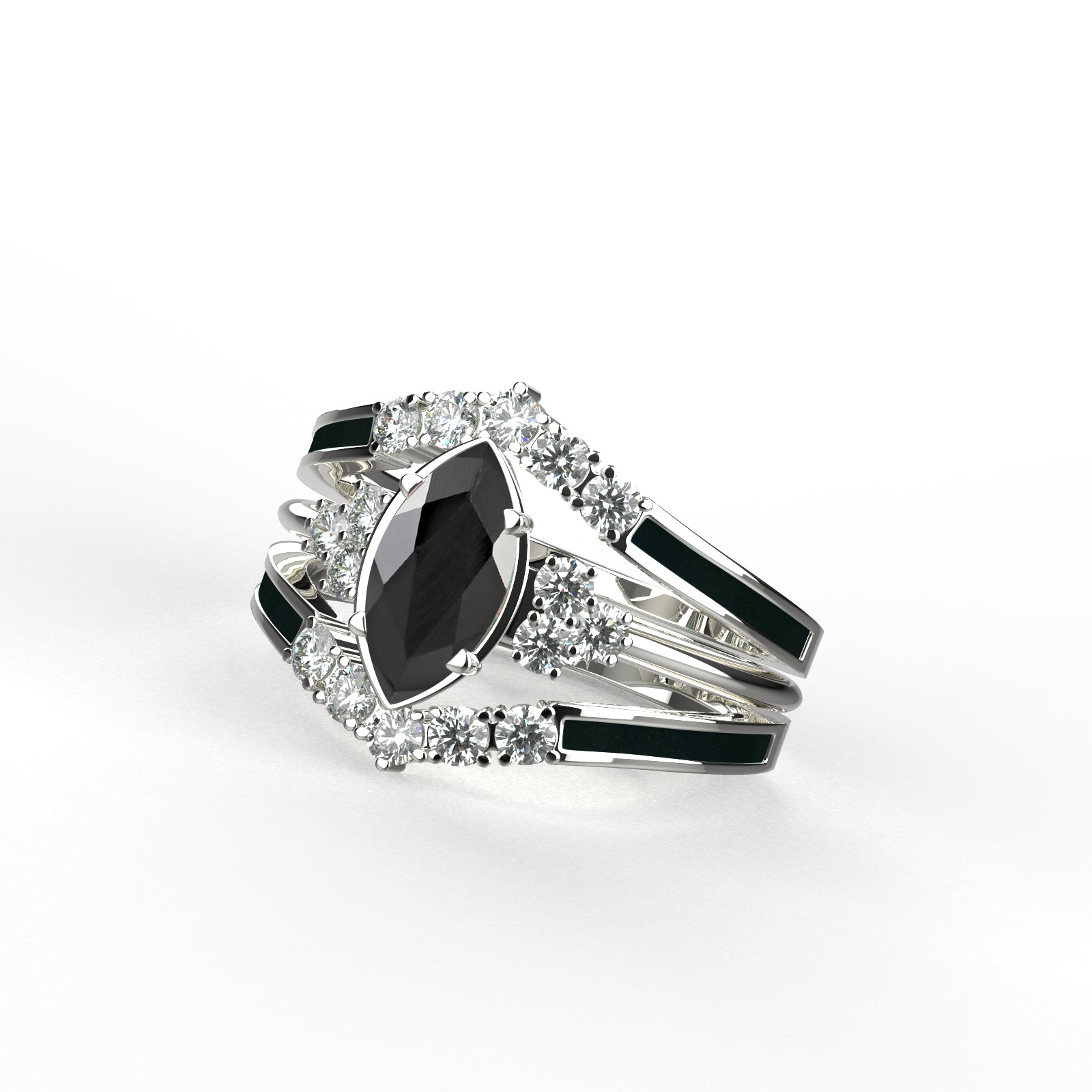 Mother's day special “Wordless love” Sterling Silver Black Obsidian Ring