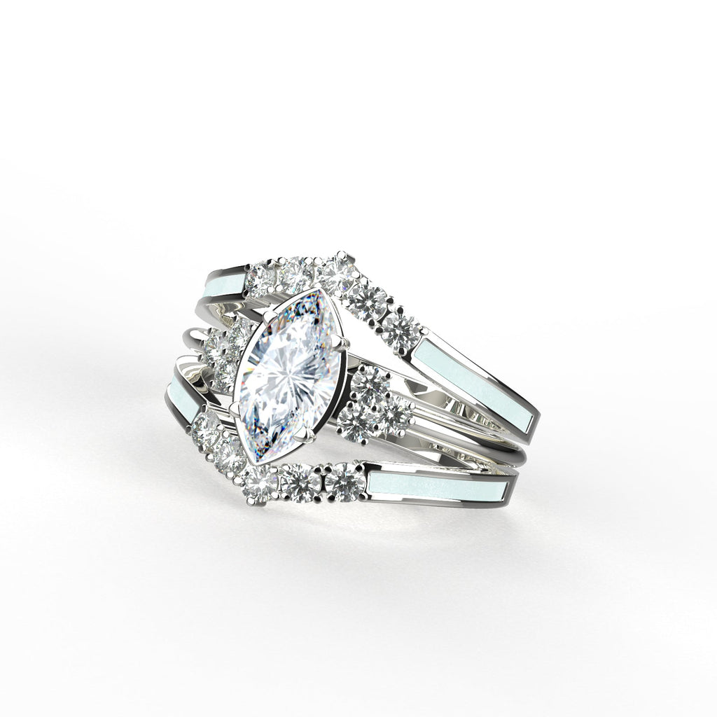 Gift for April Born - Sterling Silver Moissanite Birthstone Ring