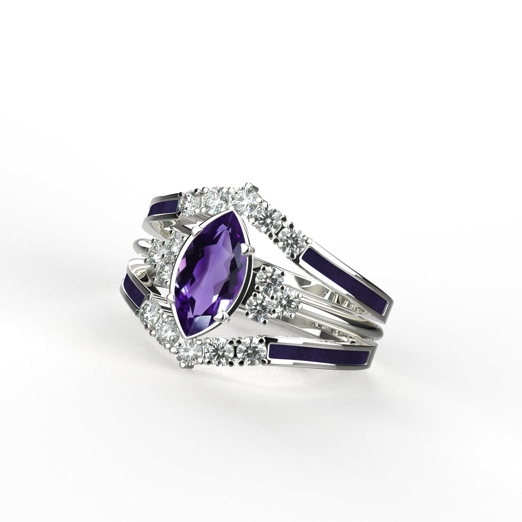 Gift for February Born - Sterling Silver Amethyst Birthstone Ring