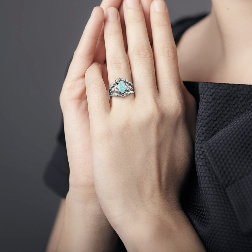 Mother's day special “Selfless Love” Sterling Silver Opal Ring