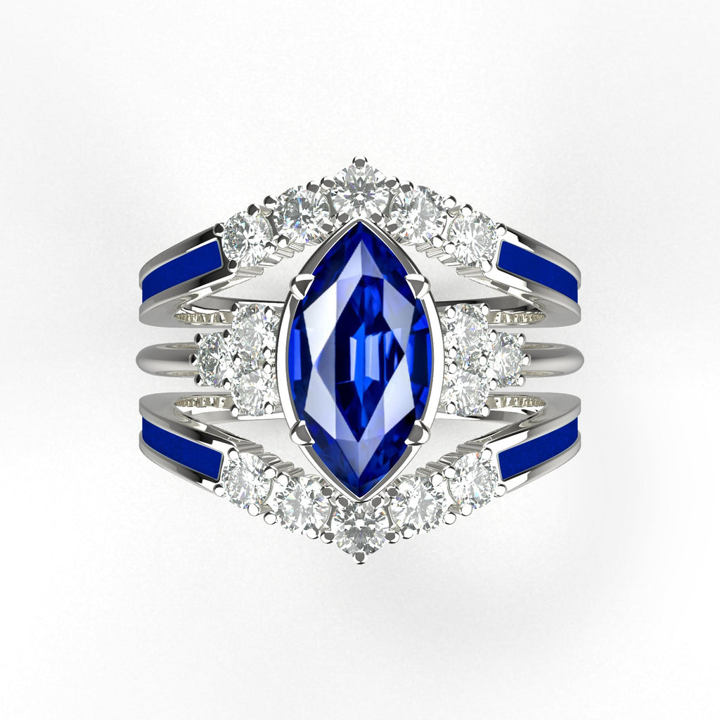 Gift for September Born - Sterling Silver Sapphire Birthstone Ring