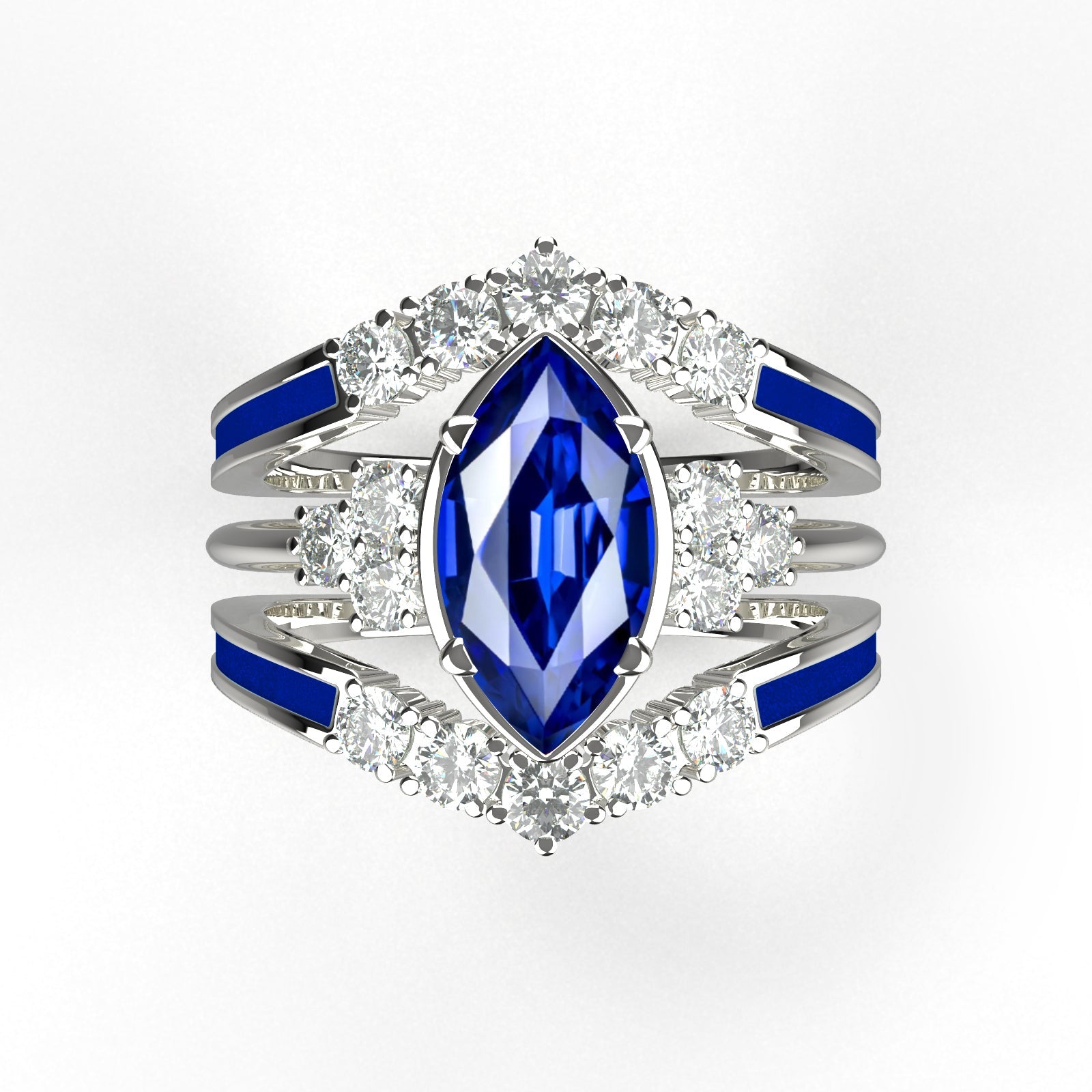 Gift for September Born - Sterling Silver Sapphire Birthstone Ring