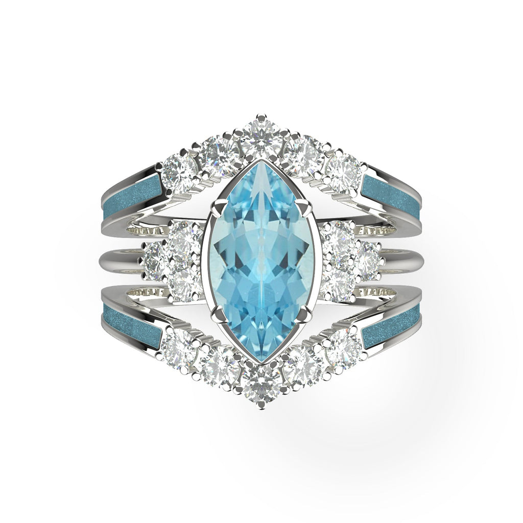 Gift for March Born - Sterling Silver Aquamarine Birthstone Ring