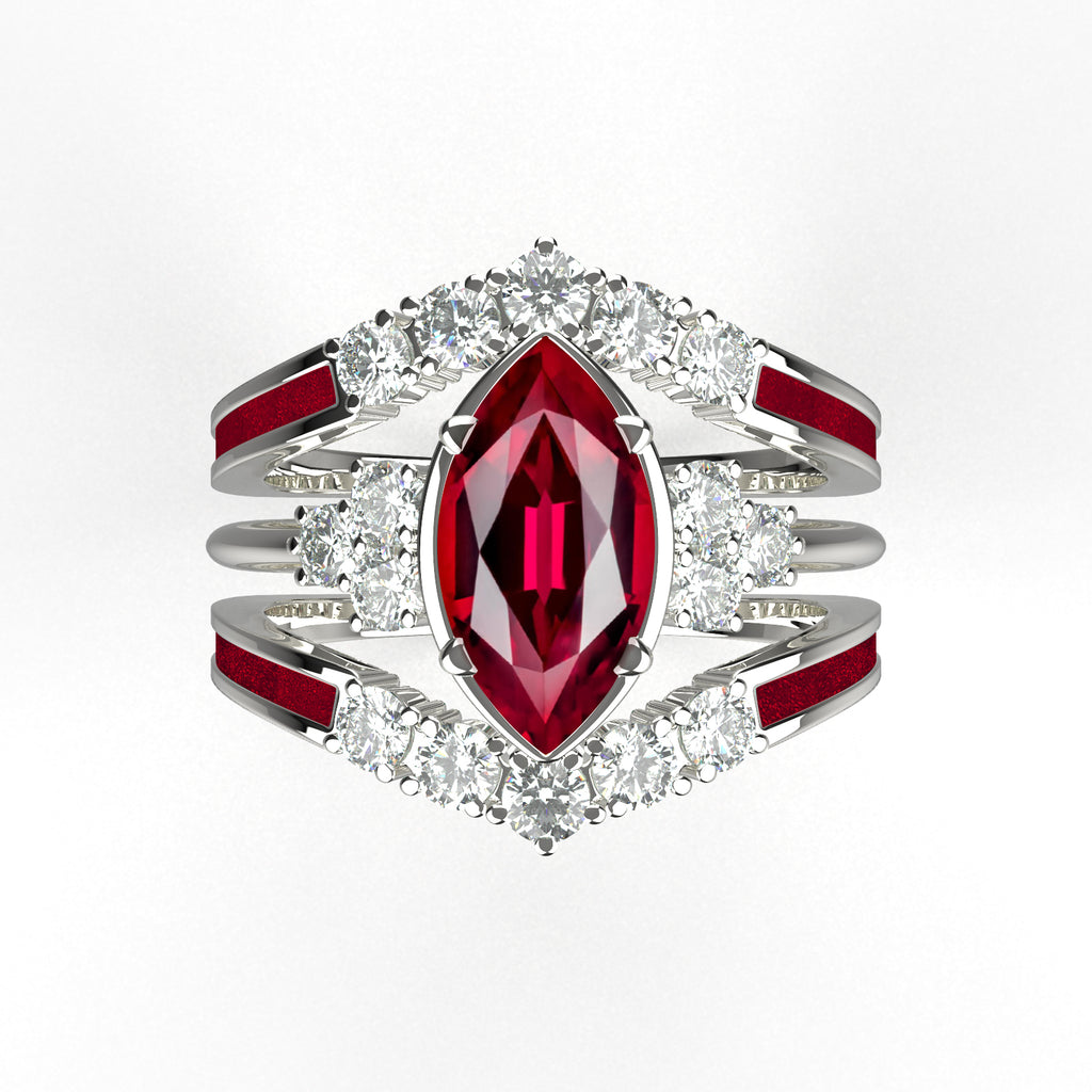 Gift for July Born - Sterling Silver Ruby Birthstone Ring