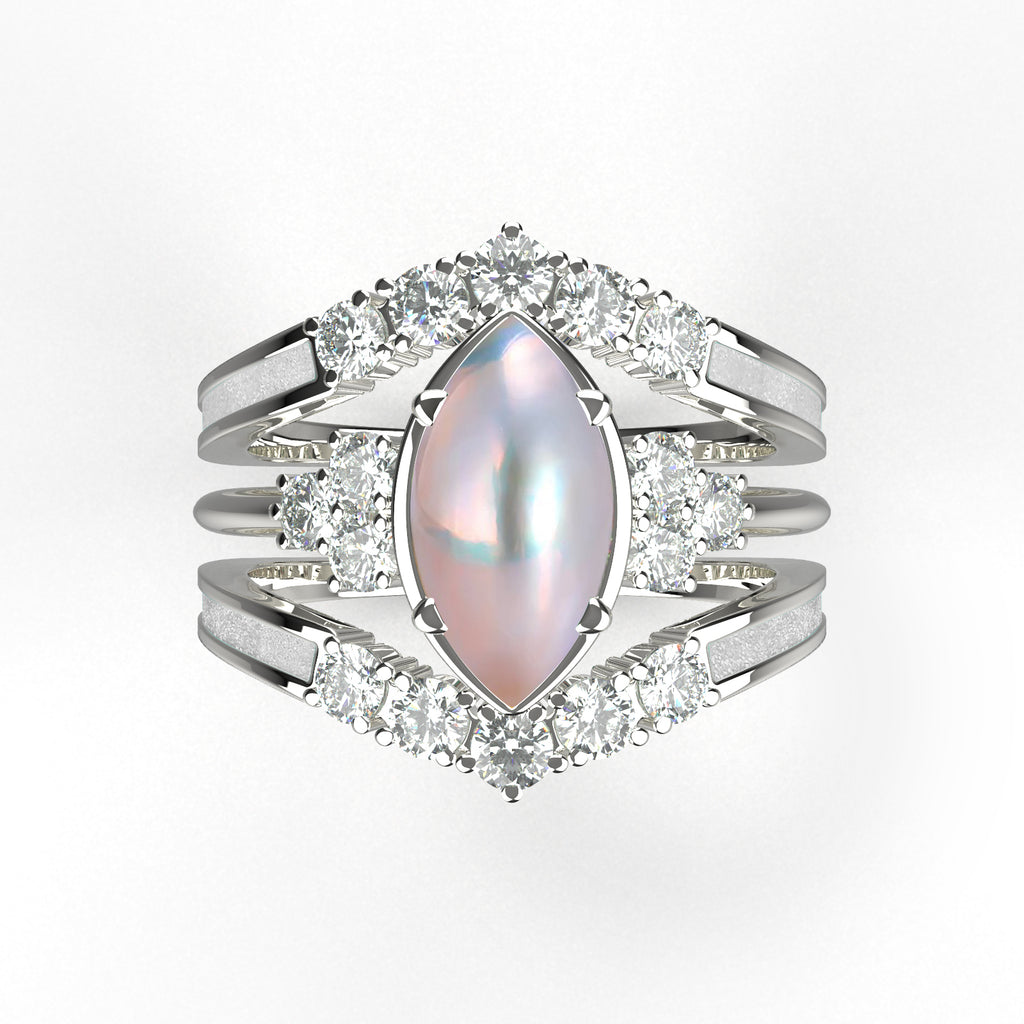 Gift for June Born - Sterling Silver Pearl Birthstone Ring