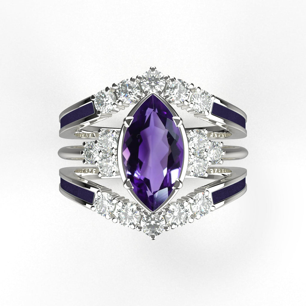 Gift for February Born - Sterling Silver Amethyst Birthstone Ring