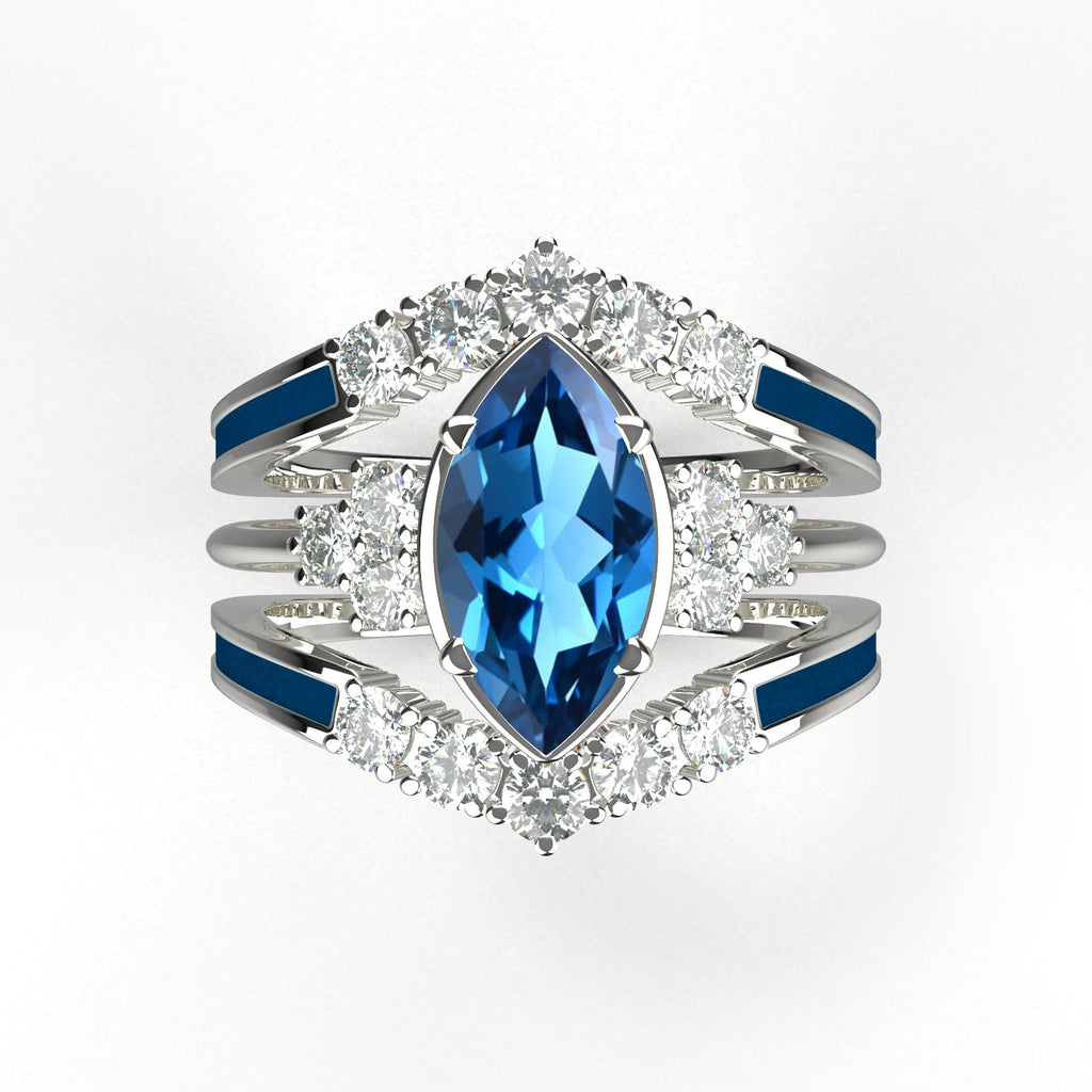 Gift for November Born - Sterling Silver Topaz Birthstone Ring