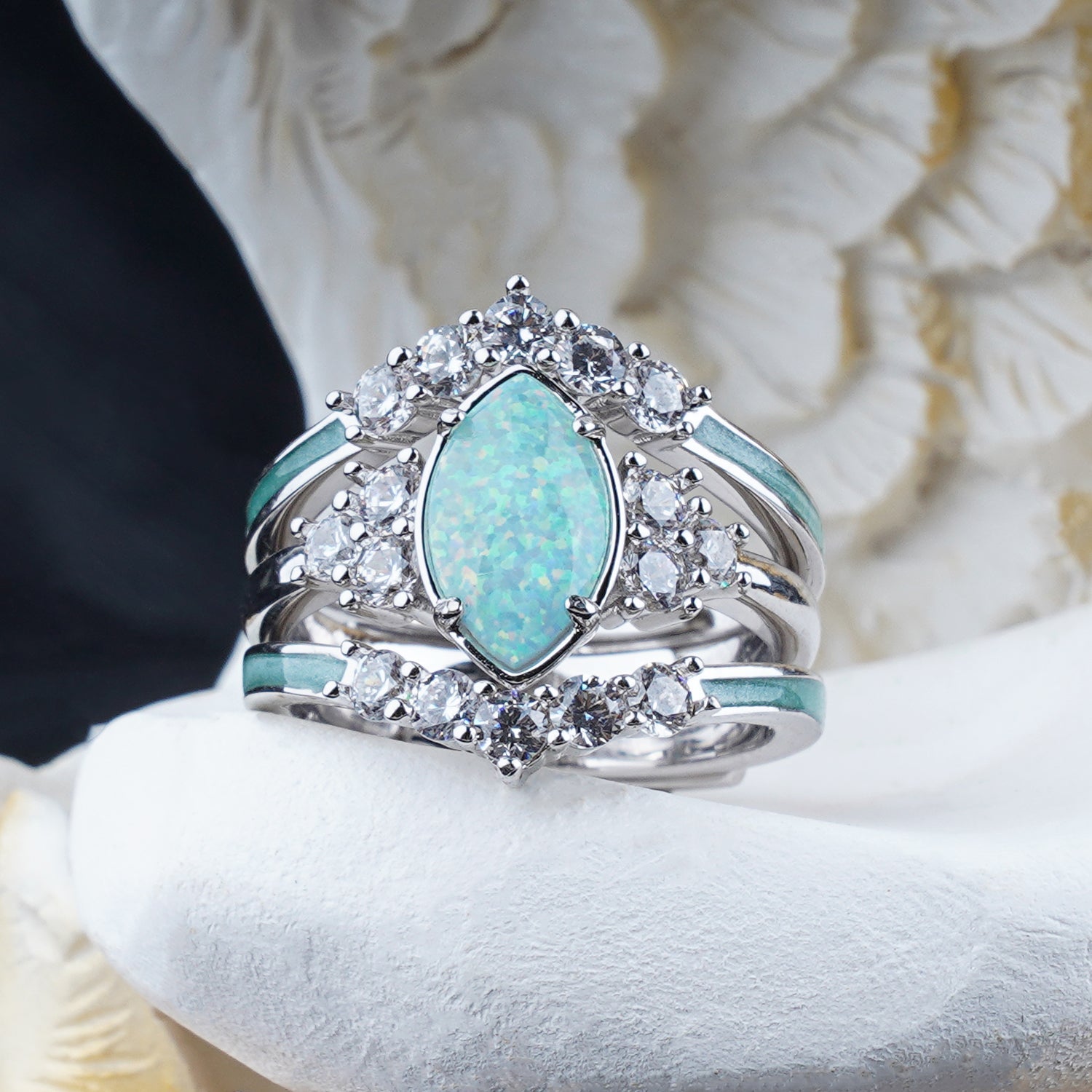 Mother's day special “Selfless Love” Sterling Silver Opal Ring