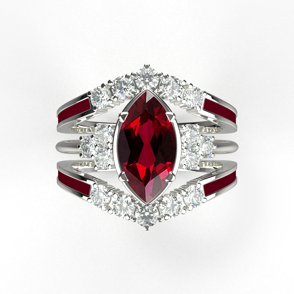 Gift for January Born - Sterling Silver Garnet Birthstone Ring