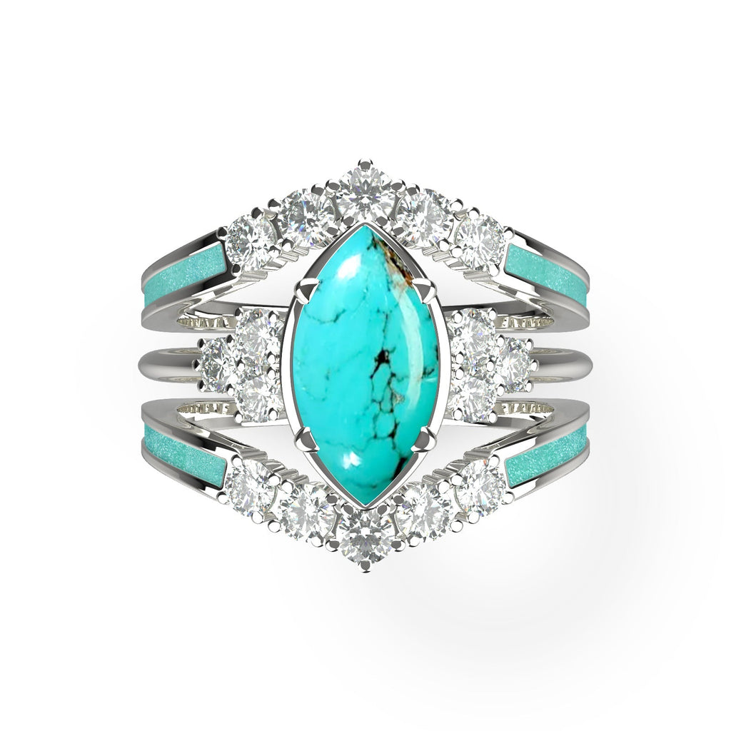 Gift for December Born - Sterling Silver Blue Turquoise Birthstone Ring
