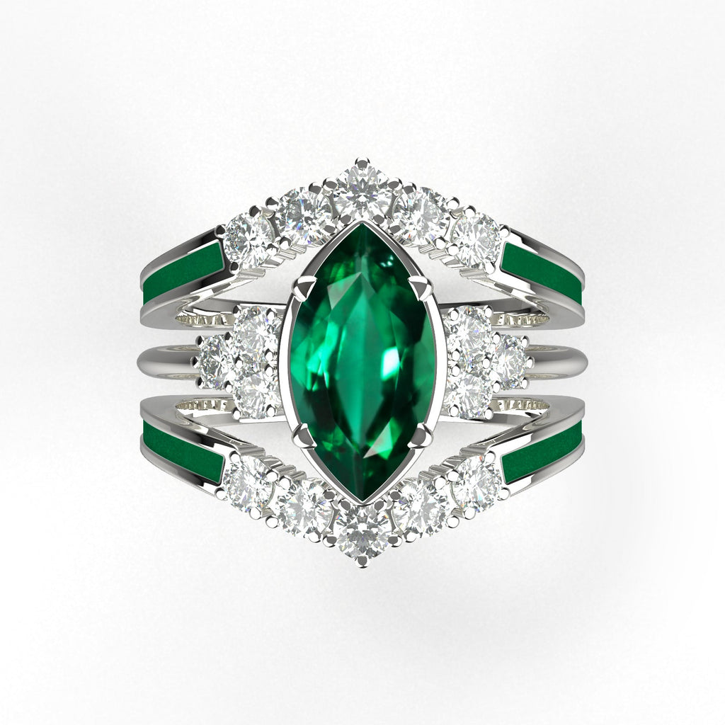 Gift for May Born - Sterling Silver Emerald Birthstone Ring