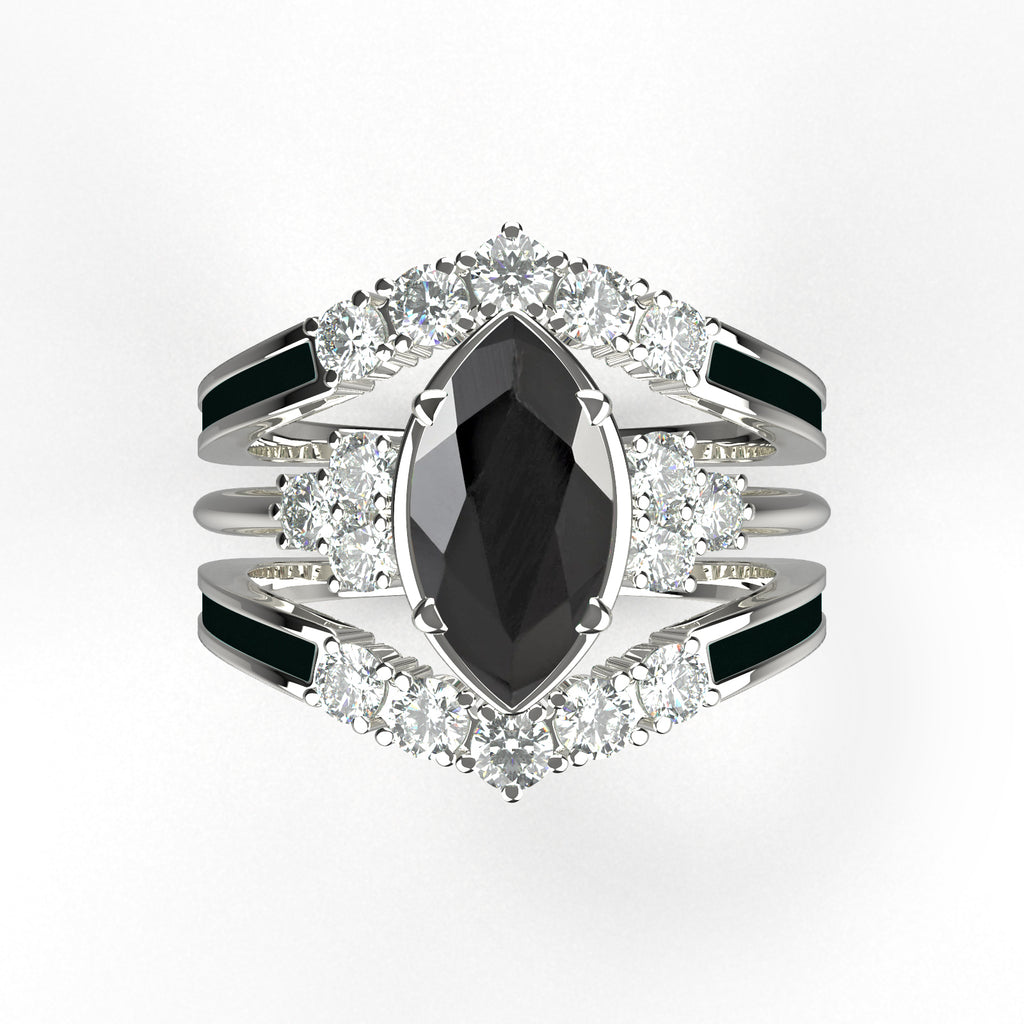 Mother's day special “Wordless love” Sterling Silver Black Obsidian Ring