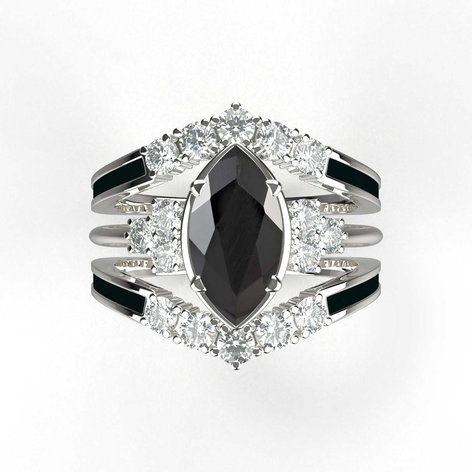 Mother's day special “Wordless love” Sterling Silver Black Obsidian Ring