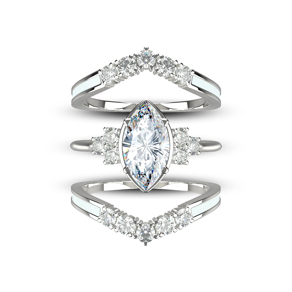 Gift for April Born - Sterling Silver Moissanite Birthstone Ring