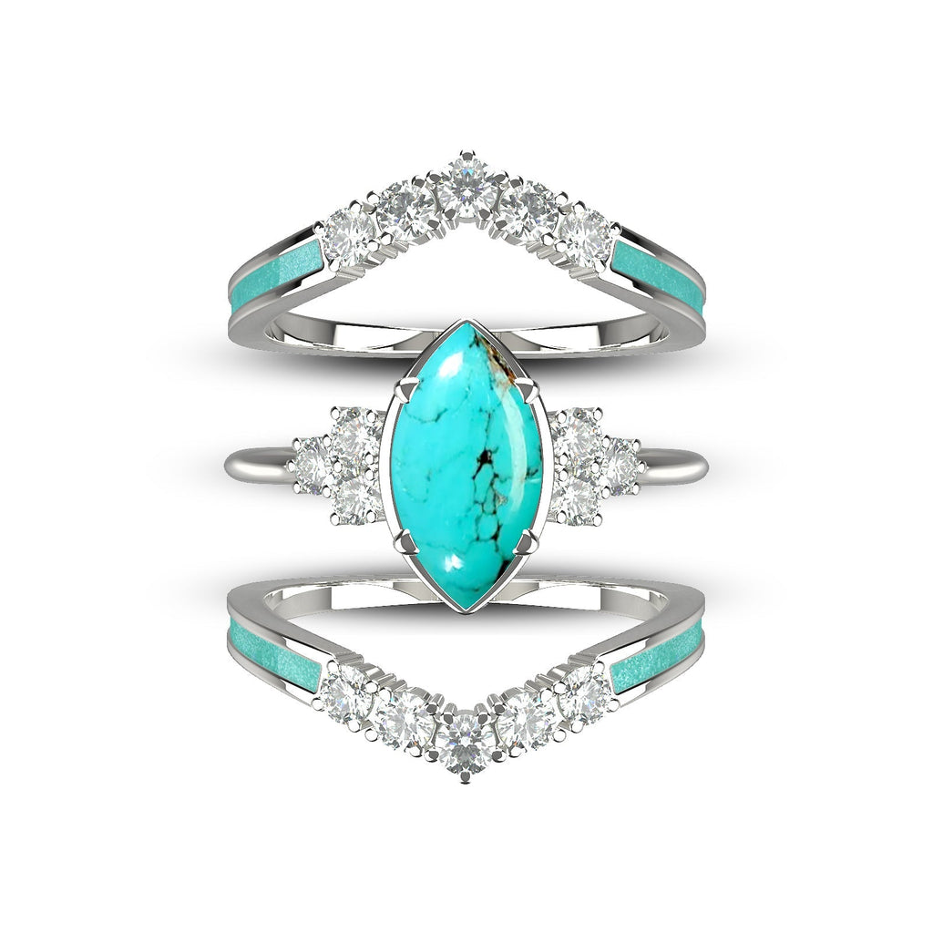 Gift for December Born - Sterling Silver Blue Turquoise Birthstone Ring