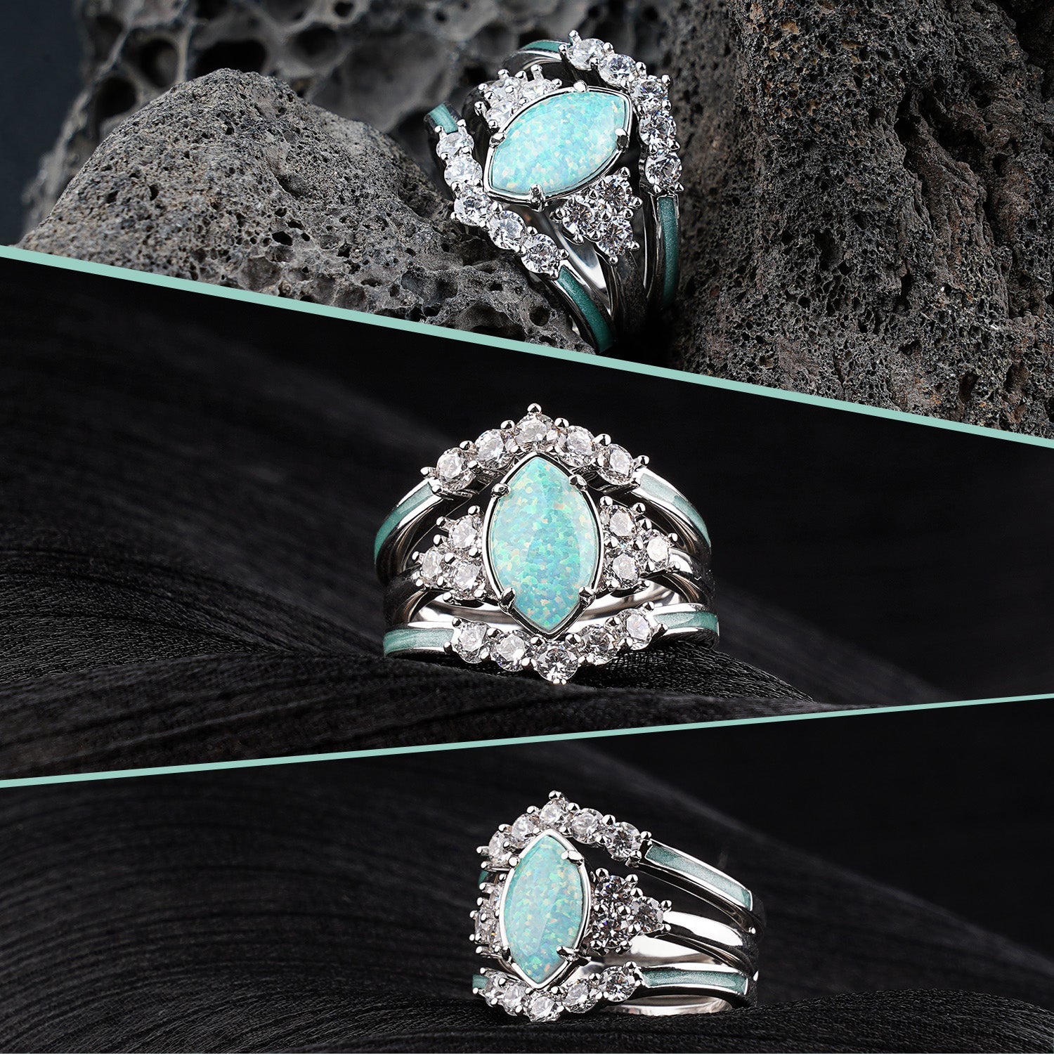Mother's day special “Selfless Love” Sterling Silver Opal Ring