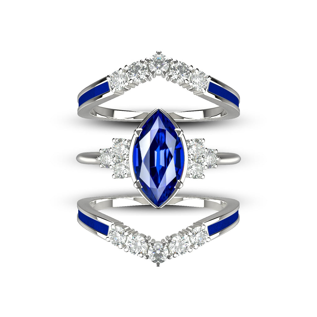 Gift for September Born - Sterling Silver Sapphire Birthstone Ring