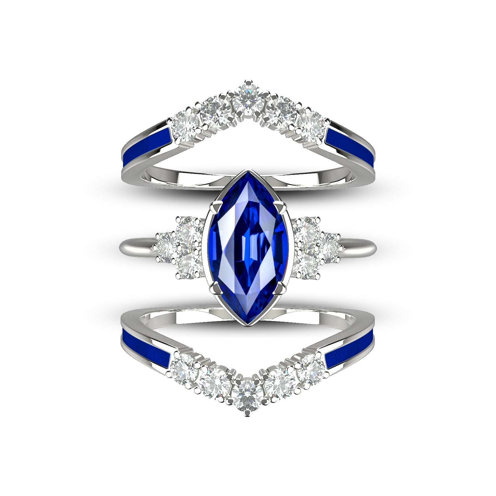 Gift for September Born - Sterling Silver Sapphire Birthstone Ring