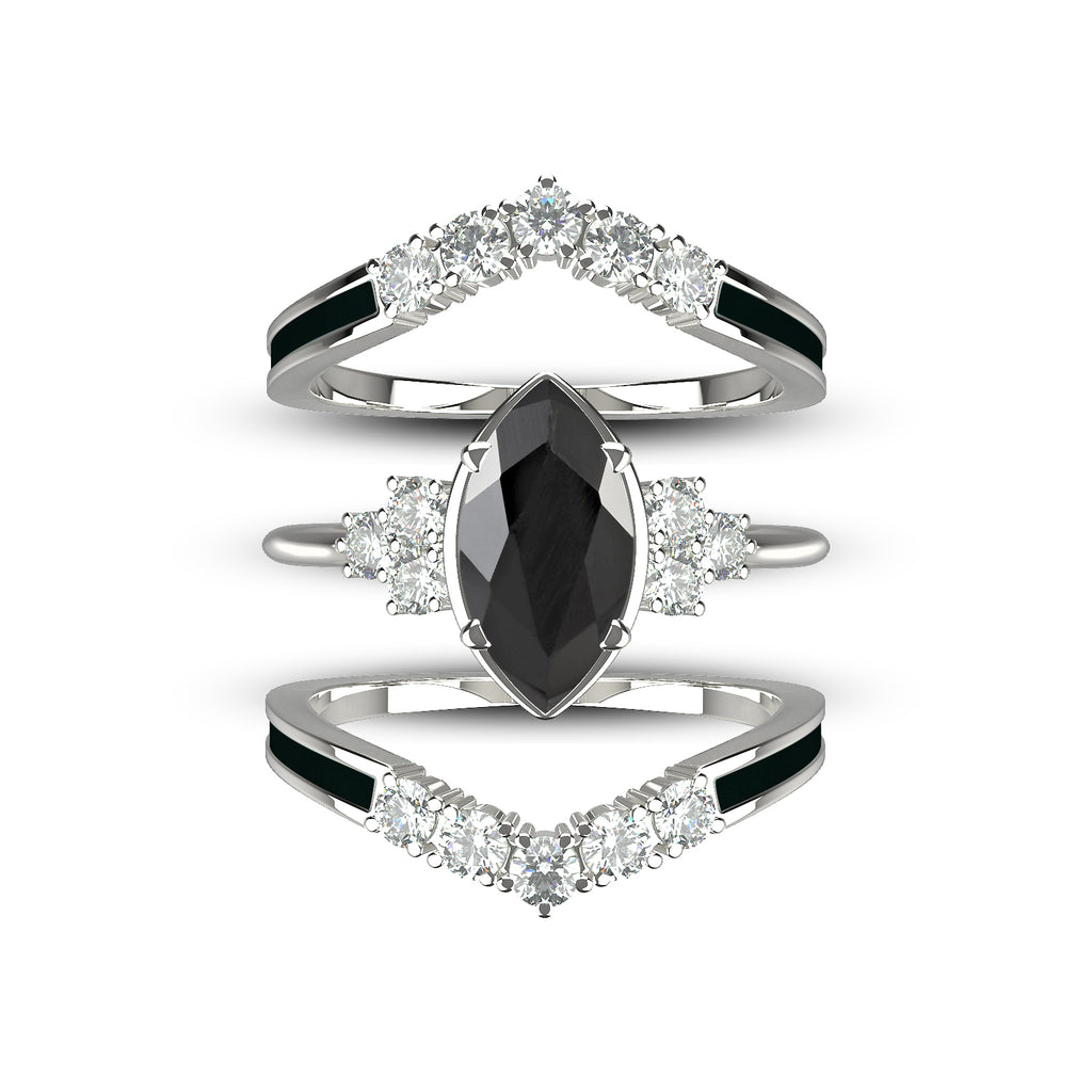 Mother's day special “Wordless love” Sterling Silver Black Obsidian Ring