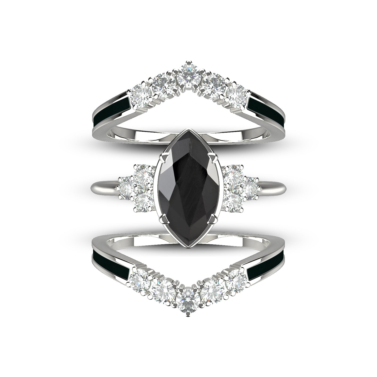 Mother's day special “Wordless love” Sterling Silver Black Obsidian Ring