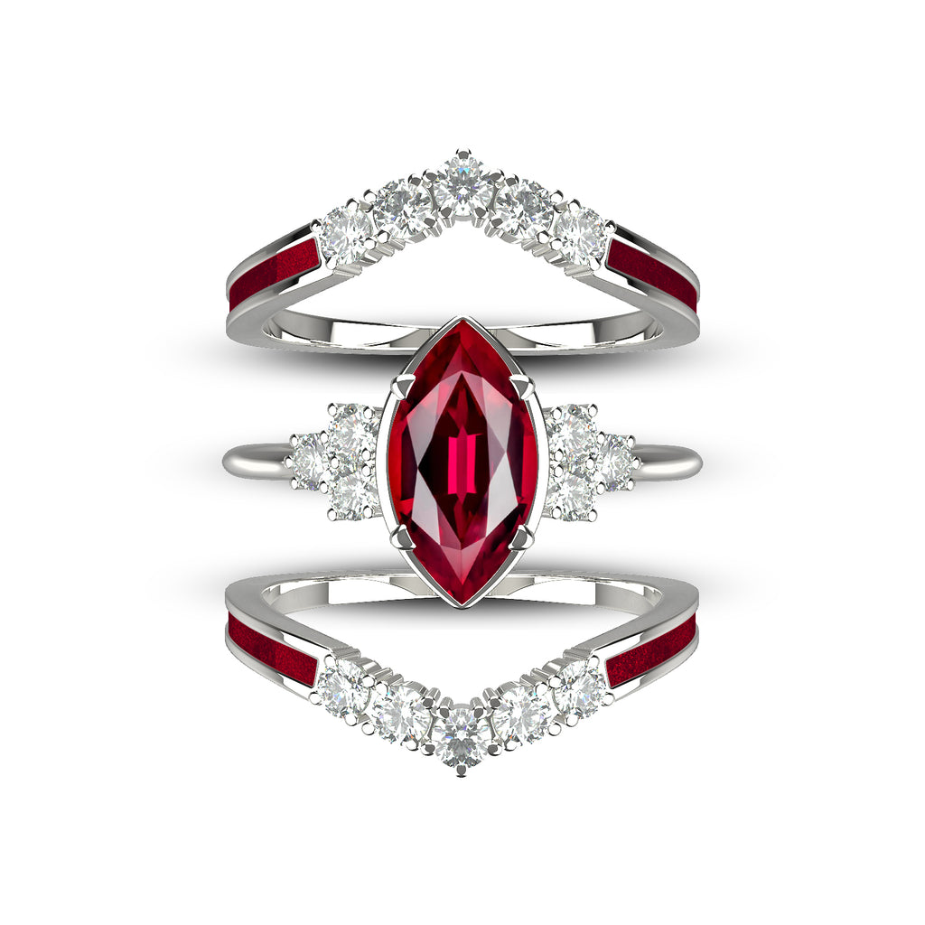 Gift for July Born - Sterling Silver Ruby Birthstone Ring