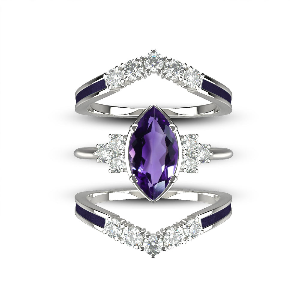 Gift for February Born - Sterling Silver Amethyst Birthstone Ring
