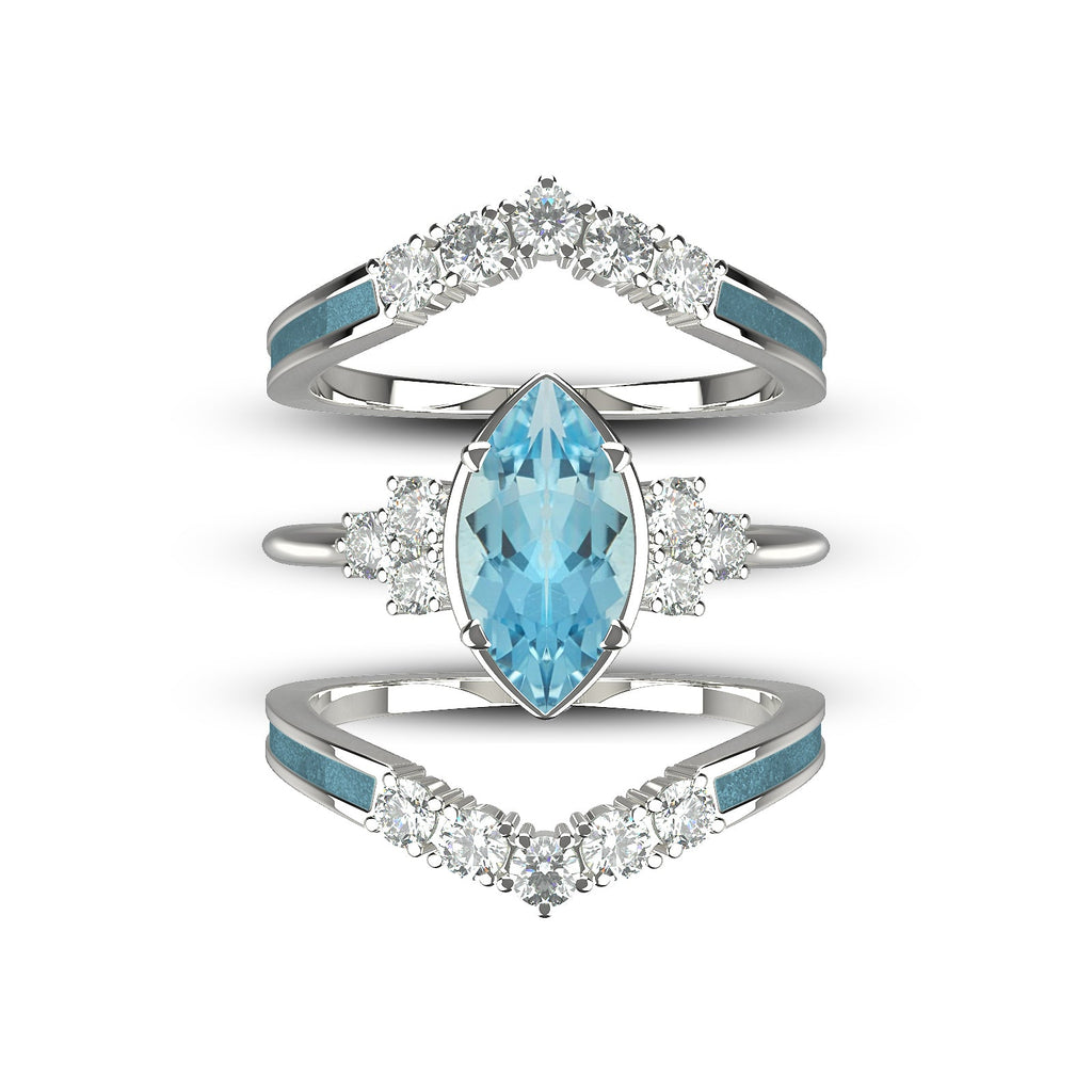 Gift for March Born - Sterling Silver Aquamarine Birthstone Ring