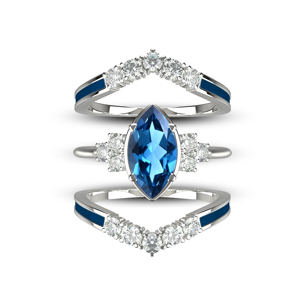Gift for November Born - Sterling Silver Topaz Birthstone Ring