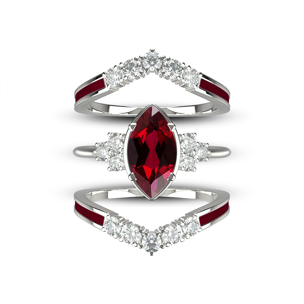 Gift for January Born - Sterling Silver Garnet Birthstone Ring