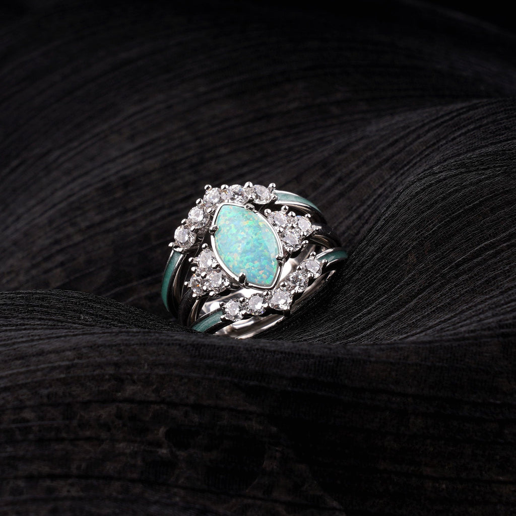 Mother's day special “Selfless Love” Sterling Silver Opal Ring