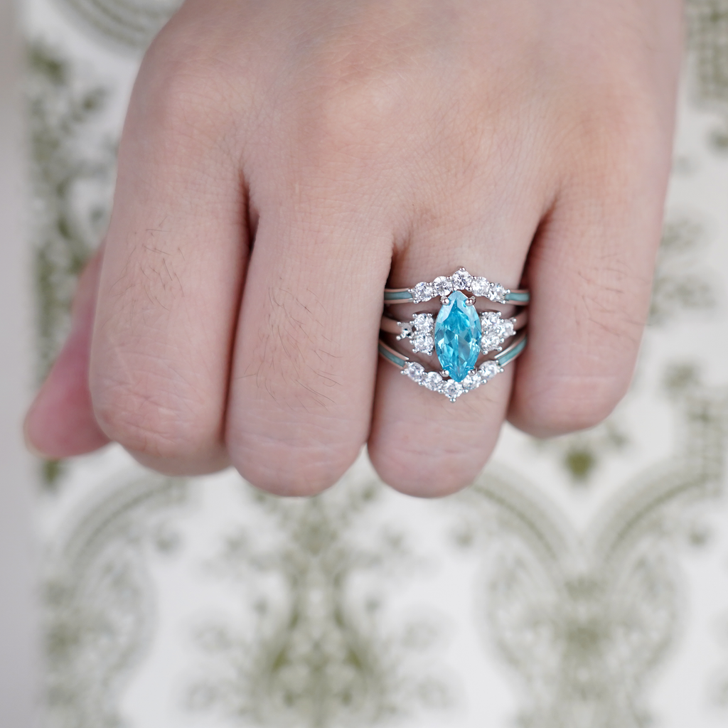 Gift for March Born - Sterling Silver Aquamarine Birthstone Ring
