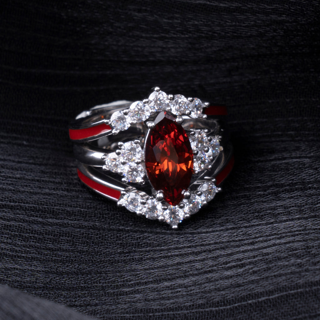 Gift for January Born - Sterling Silver Garnet Birthstone Ring
