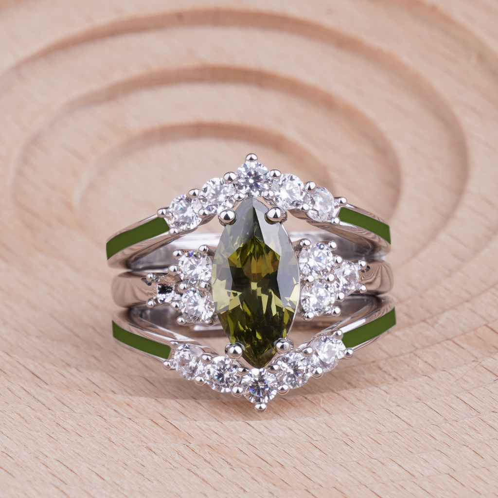 Gift for August Born - Sterling Silver Peridot Birthstone Ring