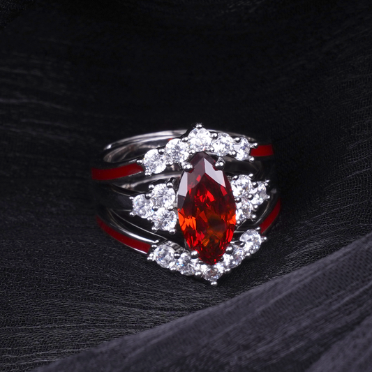 Gift for July Born - Sterling Silver Ruby Birthstone Ring