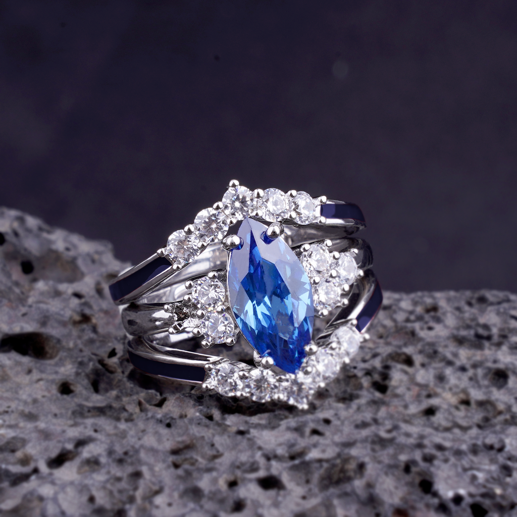 Gift for November Born - Sterling Silver Topaz Birthstone Ring