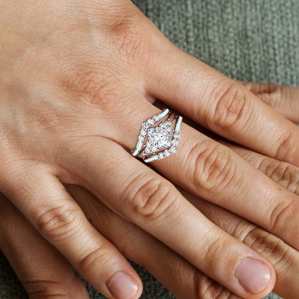 Gift for April Born - Sterling Silver Moissanite Birthstone Ring