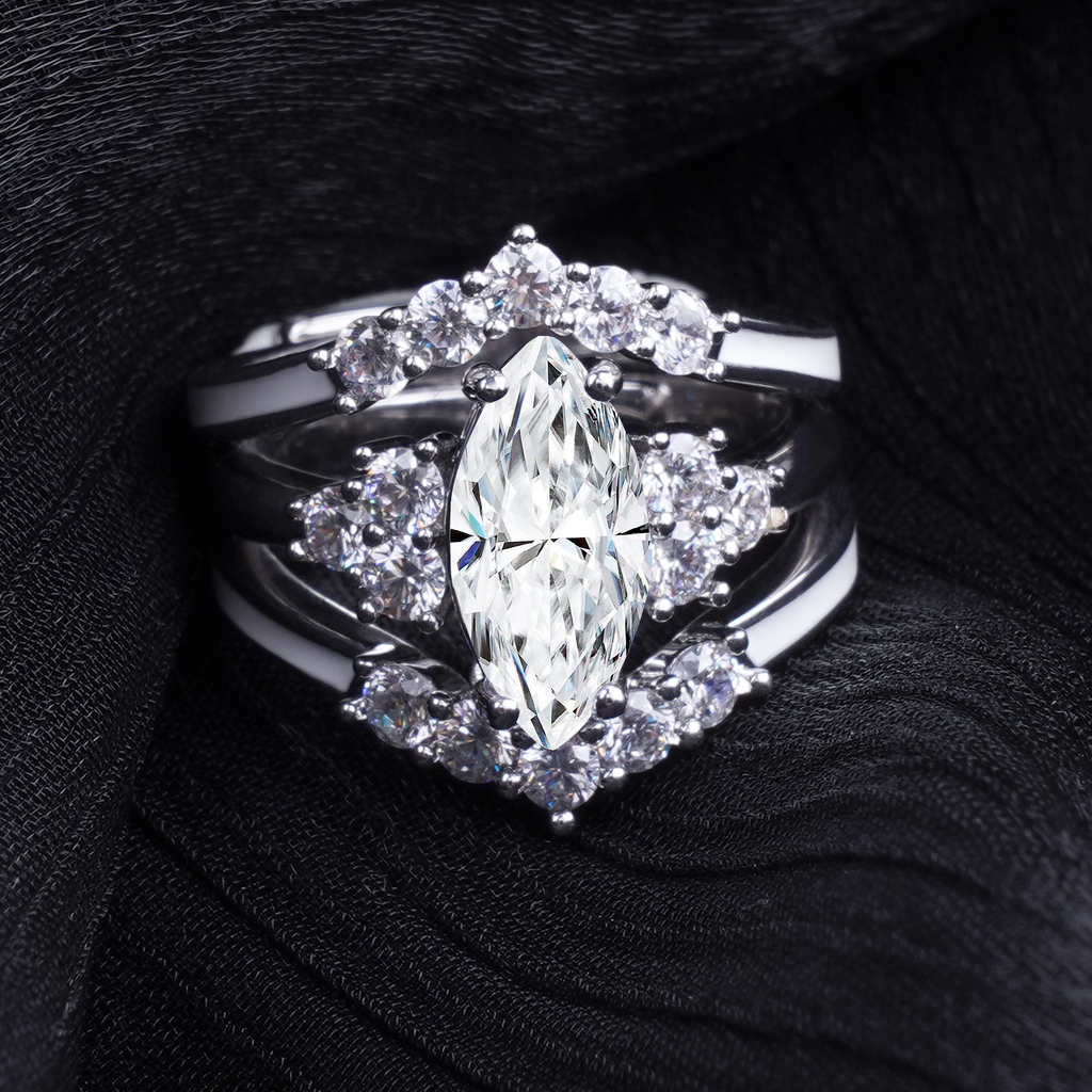 Gift for April Born - Sterling Silver Moissanite Birthstone Ring