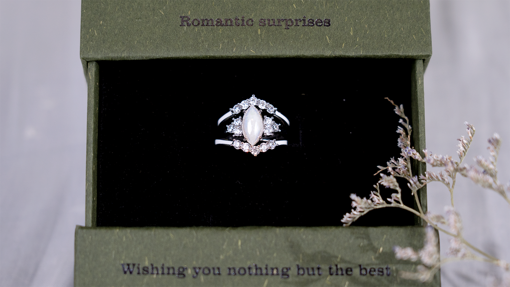 Gift for June Born - Sterling Silver Pearl Birthstone Ring