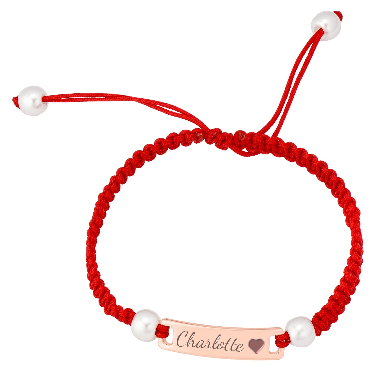 Souvenique Hand-woven Red Cord Personalized Name Bracelet for Girls