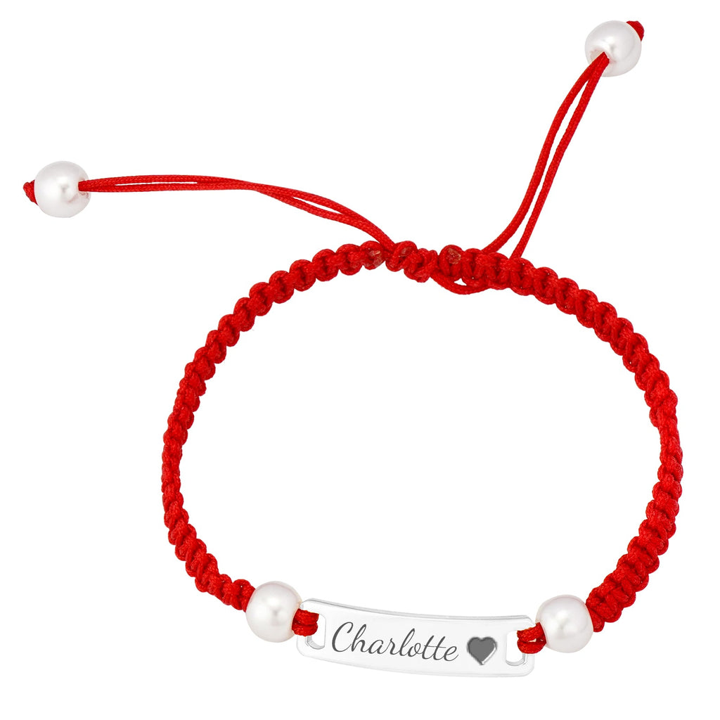 Souvenique Hand-woven Red Cord Personalized Name Bracelet for Girls