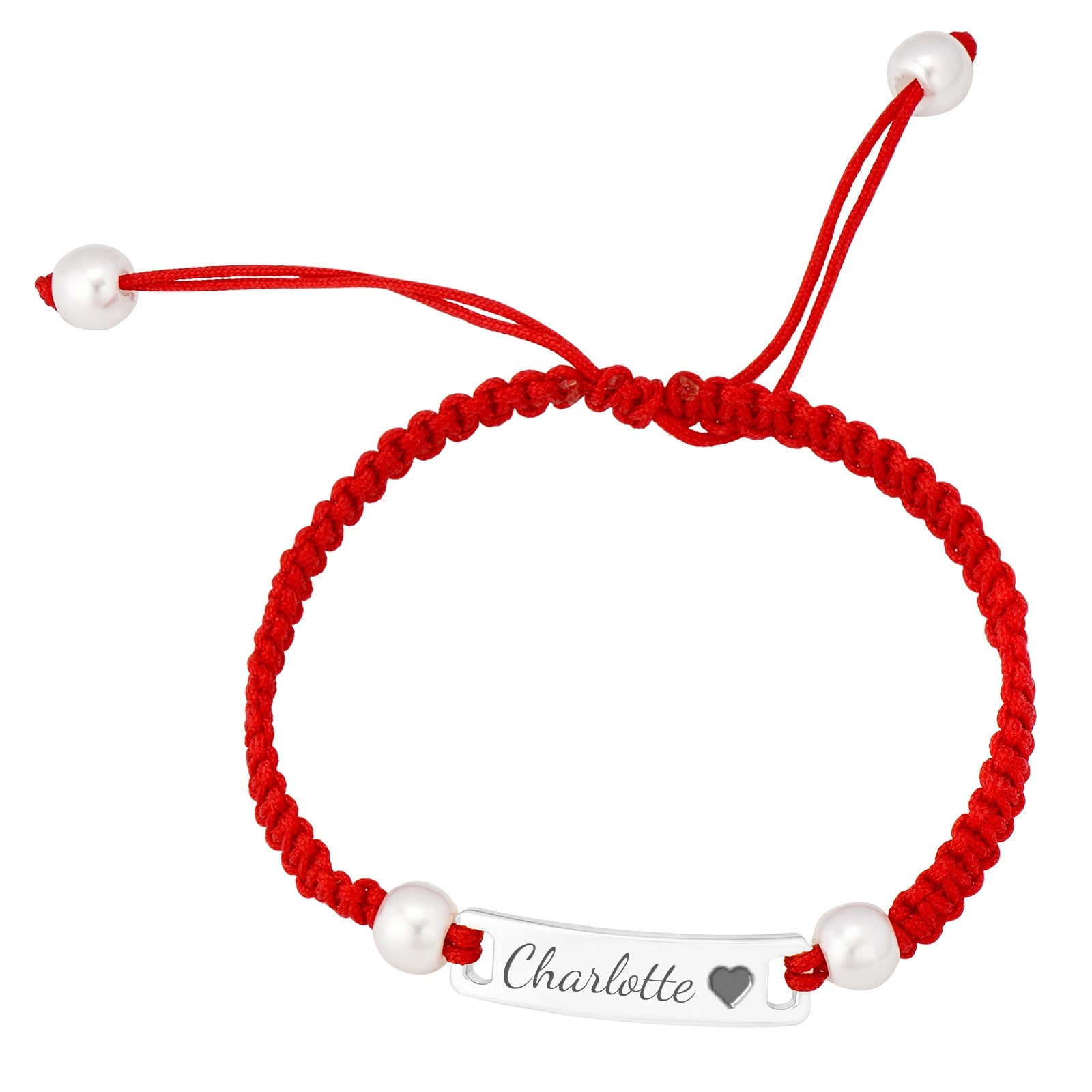 Souvenique Hand-woven Red Cord Personalized Name Bracelet for Girls